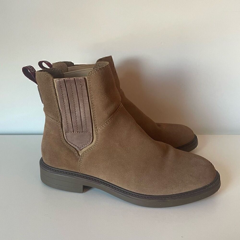 COUGAR Chelsea Brown Tan Suede Leather Boots Womens Size 7 Waterproof
